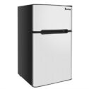 Mini Refrigerator with Freezer, Double Door Mini Fridge, 90L/3.2CU.FT Compact Refrigerator with Remove Glass Shelves, Small Drink Food Storage Machine...