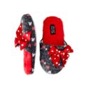 Minnie Mouse Animal Print Bow Scuff Slippers with Gift Box, Little Girls & Big Girls
