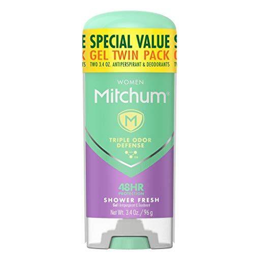 Mitchum Antiperspirant Deodorant Stick for Women, Triple Odor Defense Gel, 48 Hr Protection, Shower Fresh, 3.4 oz (pack of 2)