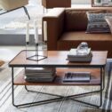 MoDRN Industrial Callen Coffee Table - Walnut and Charcoal Gray