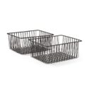 MoDRN Nordic Blush Woven Iron Wire Square Floor Storage Basket, Set of 2