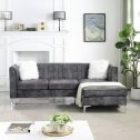 Morden Fort L Shaped Right Facing Sectional Sofa Living Room Furniture Black