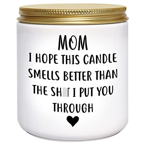 Mothers Day Gifts for Moms from Daughter Son 7oz Lavender Scented Mom Candles Happy Birthday Gifts for Mom Funny Soy...