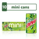 Mountain Dew Citrus Soda Pop, 7.5 fl oz, 10 Pack Mini Cans