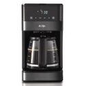 Mr. Coffee 12 Cup Programmable Coffee Maker, LED Touch Display, Black Stainless