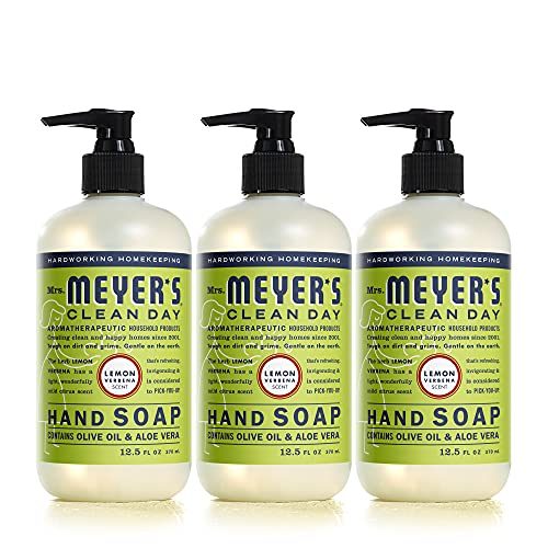 Mrs. Meyer's Liquid Hand Soap, Cruelty Free and Biodegradable Hand Wash Formula Made with Essential Oils, Lemon Verbena Scent, 12.5...