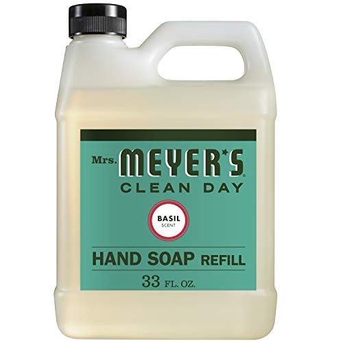 Mrs. Meyer's Liquid Hand Soap Refill, Cruelty Free and Biodegradable Hand Wash Formula Made with Essential Oils, Basil Scent, 33...