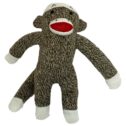 Multipet Sock Monkey Plush Dog Toy with Squeaker