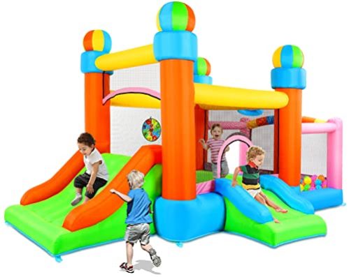 Naice Bounce House, Inflatable Bouncer with 2 Slides Jumping Castle for 2-4 Kids, Outdoor Backyard Indoor Playground with Blower Extra...