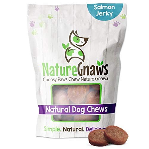 Nature Gnaws Smoked Salmon & Sweet Potato Chips for Dogs - Premium Natural Grain Free Dog Chew Treats - Simple...