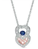 Unstoppable Love Blue and White Sapphire Hearts Pendant Sale at Zales!