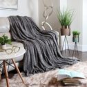 Nestl Cut Plush Fleece Throw Blanket - Super Soft Lightweight Fuzzy Luxury Bed Blanket for Sofa Couch Bed, Queen (90