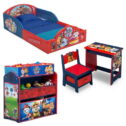 Nick Jr. PAW Patrol 4-Piece Room-in-a-Box Bedroom Set by Delta Children - Includes Sleep & Play Toddler Bed, 6 Bin...