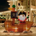 Nifti Nest Pirate Santa Christmas Blow Ups Yard Inflatable, 6'