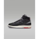 Nike Air Jordan 2 Retro Black/Cement Grey-Fire Red DQ8562-001 Grade-School Size 4Y Medium