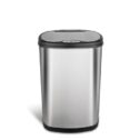 Nine Stars Stainless Steel Oval Sensored Trash Can with Stainless Steel Lid, 13.2 Gallon