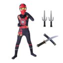 Ninja Costume for Kids, Kids Halloween Costumes with Ninja Accessories Boys Dress up Best Children Gift