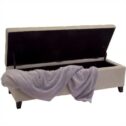 Noble House Guadaloupe Storage Ottoman Bench in Beige