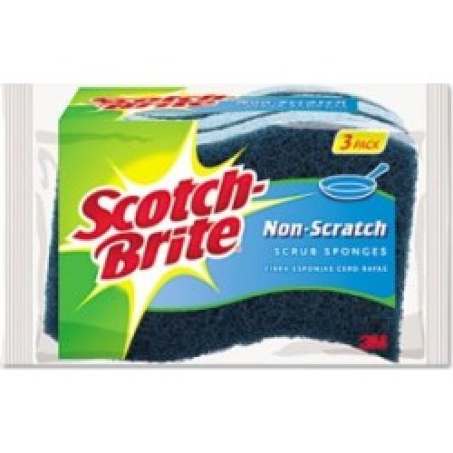 Non-Scratch Multi-Purpose Scrub Sponge, 4 2/5 X 2 3/5, 3 Sponges (Mmmmp3)