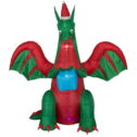Northlight 6' Inflatable LED Lighted Dragon with Gift Outdoor Christmas Decoration