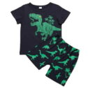 Odeerbi Baby Boys Clothes Baby Outfits Shirts Sets Toddler Kids Boy 2024 Casual Dinosaur Print Short-sleeved Shorts Set