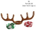 OKYPET 1Set Christmas Game Inflatable Funny Reindeer Antler Hat Ring Toss Toys Christma
