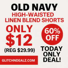 Old Navy High-Waisted Linen Blend Shorts ONLY $12! Today Only!