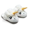 OliaDesign Plush Unicorn Slippers, One Size, White