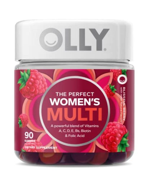 OLLY Women's Multivitamin Gummy, Overall Health and Immune Support, Vitamins A, D, C, E, Biotin, Folic Acid, Adult Chewable Vitamin,...