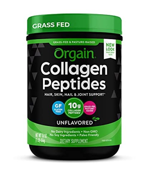 Orgain Grass Fed Hydrolyzed Collagen Peptides Protein Powder - Paleo & Keto Friendly, Amino Acid Supplement, Pasture Raised, Gluten Free,...
