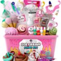 Original Stationery Fluffy Slime Kit for Girls Everything in One Box to Make Ice Cream Slimes, Make Fluffy, Butter, Cloud...