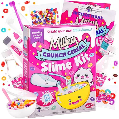 Original Stationery Milky Cereal Crunchy Slime Kit, Everything You Need in One Slime Cereal Kit to make Really Crunchy Slime,...