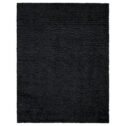 Ottomanson Flokati Non-Slip Rubberback Solid 5x7 Soft Indoor Area Rug, 5' x 7', Black