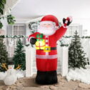 Outdoor Christmas Decorations Blow up Yard Decorations Inflatable Lighted Santa Claus Inflatable Santa Claus Decorations Original LED Polyester Cloth Elder