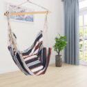Outerdo Hanging Rope Hammock Chair Swing Seat for Any Indoor or Outdoor Spaces Pillow and Stick Included Pillows , Max...