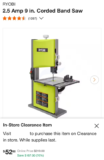 RYOBI 2.5 Amp 9 in. Corded Band Saw ONLY $52 – HUGE PRICE DROP!