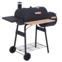 Outsunny 42.5 inch. Steel Portable Backyard Charcoal BBQ Grill and Offset Smoker Combo with Wheels