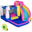 Outsunny Kids Bounce Castle House Inflatable Trampoline Water Slide Pool Climbing Wall 5 in 1 with Inflator for Kids Age...