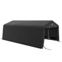 Outsunny 12' x 20' Portable Garage Carport with Ventilation Windows, Black