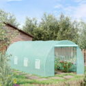 Outsunny 20' x 10' x 7' Walk-In Tunnel Greenhouse, Garden Warm House, Large Hot House Kit with 8 Roll-up Windows...