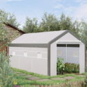 Outsunny 20' x 10' x 9' Walk-In Greenhouse, Outdoor Gardening Canopy with 6 Roll-up Windows, 2 Zippered Doors & Weather...