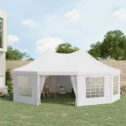 Outsunny 29 x 21 ft Party Tent, Wedding Tent with Sidewalls, Heavy Duty Event Tent with 2 Doors and 8...