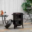 Outsunny Vertical Charcoal BBQ Smoker, 3-in-1 16