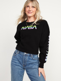 Oversized Cropped Licensed Pop Culture Graphic Sweatshirt for Women On Sale At Old Navy