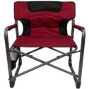 Ozark Trail XXL Folding Padded Director Chair with Side Table, Red
