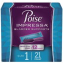 Pack Of 2 - Poise Impressa Incontinence Bladder Supports for Women, Size 1, 21 Count , Total 42 Count