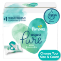 Pampers Aqua Pure Natural Sensitive Baby Wipes, 8X Pop-Top, 448 Ct