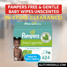 Pampers Free & Gentle Baby Wipes Unscented 8-Pack Just $6!