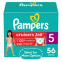Pampers Cruisers Diapers 360 Size 5, 56 Count (Select for More Options)
