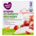 Parent's Choice Organic Strawberry Rice Rusks Baby Snack, 0.15 oz Box, 12 Pack